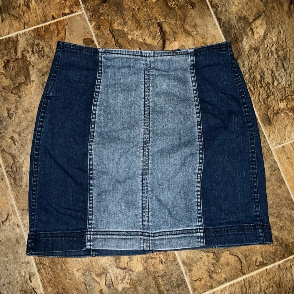 PacSun Blue Color Block Denim Mini Skirt Size 26